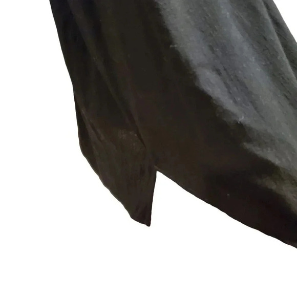 Velvet Black Button Front Hi Low Flowy Tunic Top Mini Dress L - Picture 7 of 16